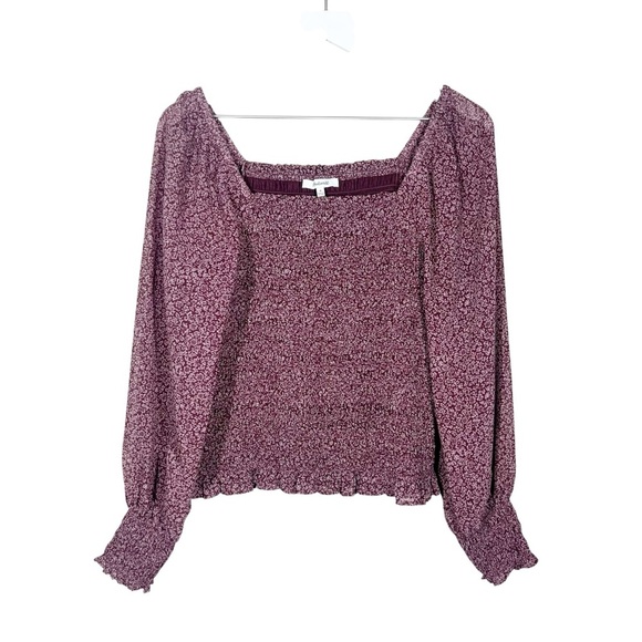 Madewell Womens Lucie Bubble-Sleeve Smocked Top in Cottage Garden Size Medium - Picture 1 of 10